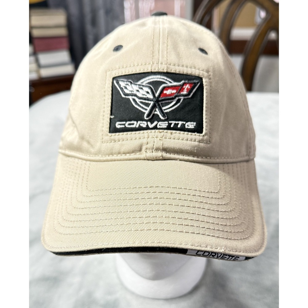Corvette Hat Cap Strap Back Mens One Size Beige The Game‎ Embroidered Baseball